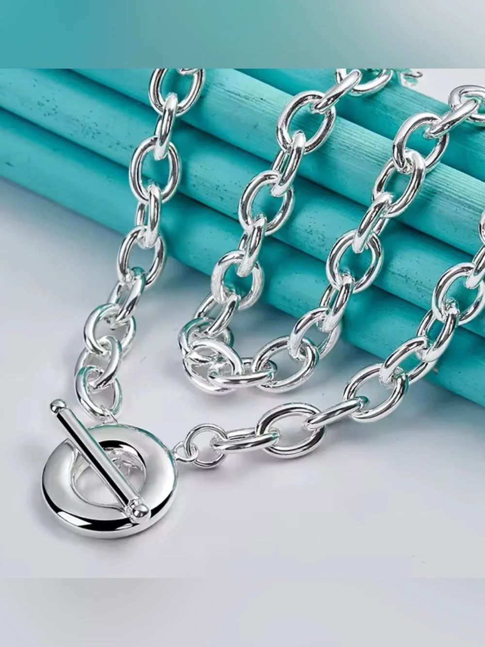 Silver Link Toggle Necklace